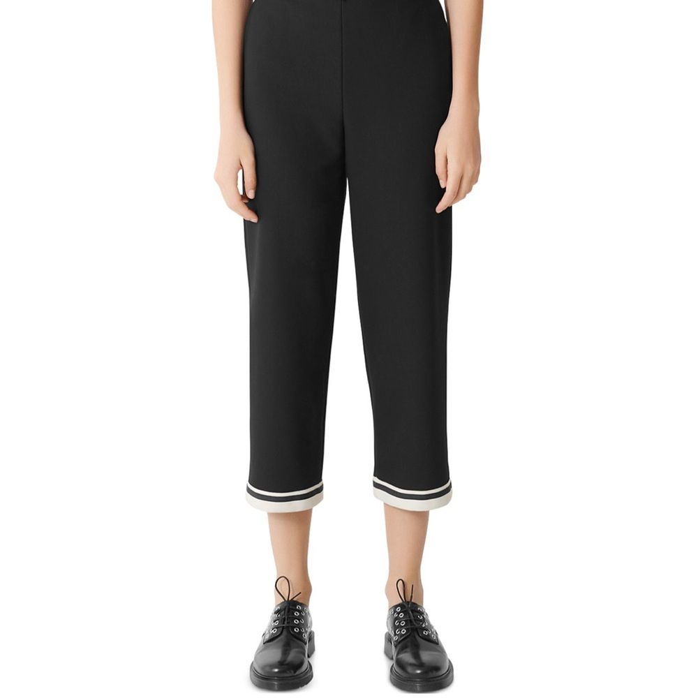 Maje Picoeur Cropped Black Women’s Pants-Size 40 (Large) With Rhinestone Belt